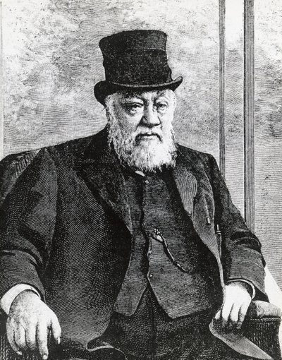 Portrait de Stephanus Johannes Paulus Kruger (1825-1904), président de la République sud-africaine (ou Transvaal), a dirigé la guerre des Boers contre les Anglais, gravure - John Ward Dunsmore