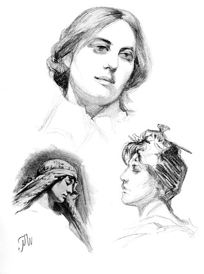 Études au crayon de trois femmes, 1902-1903 - W. Gulzow