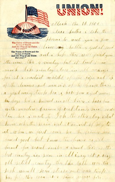 Lettre de W. H. Dennis à son frère, 16 mars 1862 - W. H. Dennis