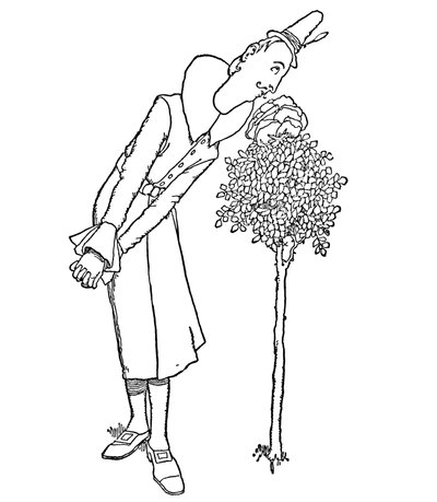 Toutes les peines et les chagrins étaient oubliés par celui qui inhalait son parfum, vers 1930 - William Heath Robinson