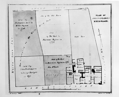 Plan du lieu de naissance de Shakespeare - W. Heming