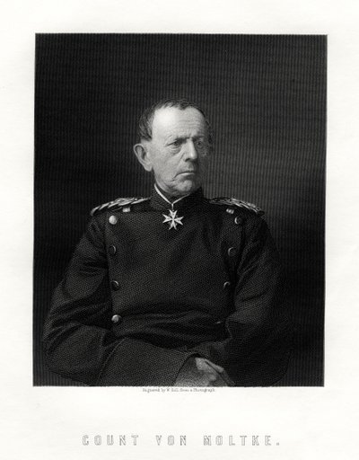 Comte von Moltke, 1800-1891, célèbre maréchal allemand, 19ème siècle - W. Holl