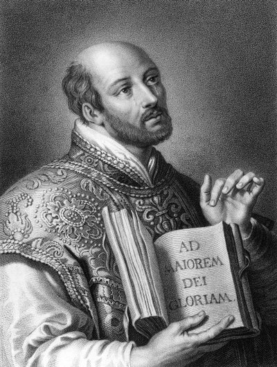Saint Ignace de Loyola, soldat espagnol du 16e siècle et fondateur des Jésuites, 1836 - W. Holl