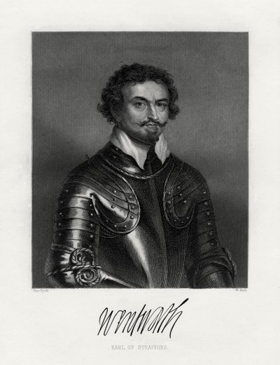 Thomas Wentworth, 1er comte de Strafford 1593-1641, 19ème siècle - W. Holl