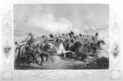 Cavalerie légère attaquant les canons russes à Balaclava pendant la guerre de Crimée, 1854-1857 - W. Hulland
