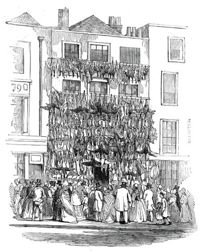 Boutique de volailler, Holborn-Hill, 1845 - W. J. Linton