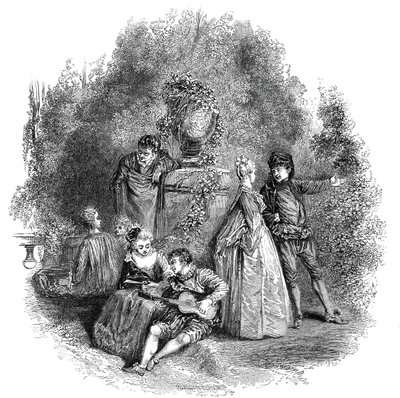 Scène de Watteau en 1644 - W. J. Linton