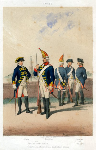Uniformes militaires allemands, 1740-1786 XIXe siècle - W Korn