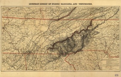 Région montagneuse de la Caroline du Nord et du Tennessee - W. L.; Lindenkohl Nickolson