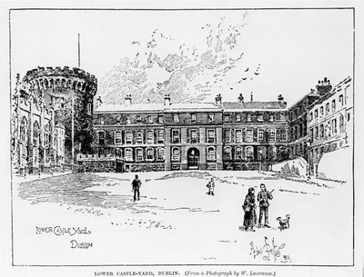 Lower Castle Yard, Dublin, gravé par Herbert Railton (1857-1910) - W. Lawrence