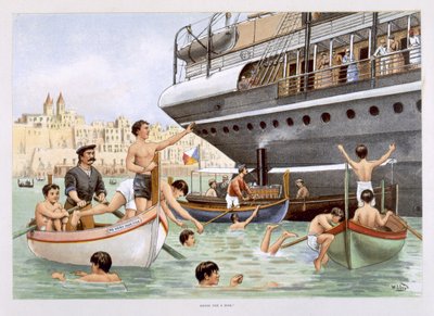 Malte, prêt pour un plongeon, de 