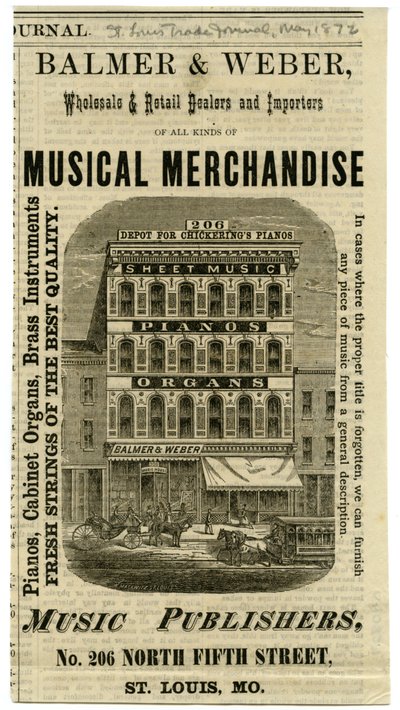 Balmer et Weber, grossistes et détaillants et importateurs de marchandises musicales, 206 North Fourth Street - W. Mackwitz