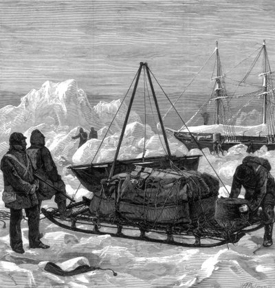Préparation pour un voyage en traîneau dans l