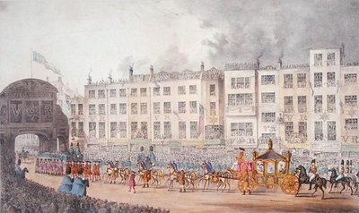 Vue de Temple Bar lors de la visite de la reine Victoria à la ville de Londres en 1837 - W. R. Browne