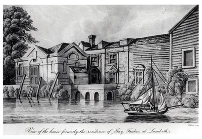 Vue de la maison anciennement résidence de Guy Fawkes à Lambeth, vers 1850 - W. Read