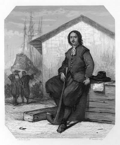 Tsar Pierre Ier de Russie travaillant sur un East Indiaman, quais d