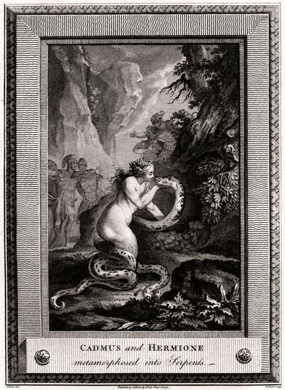Cadmus et Hermione, métamorphosés en serpents, 1776 - W. Walker