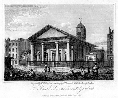 Église Saint-Paul, Covent Garden, Westminster, Londres, 1817 - W. Wallis