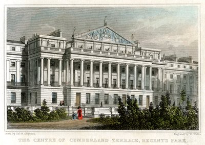 Le centre de Cumberland Terrace, Regents Park, Londres, 1829 - W. Wallis