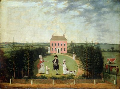 Scène de conversation devant une maison sur Monument Lane, Edgbaston - W. Williams