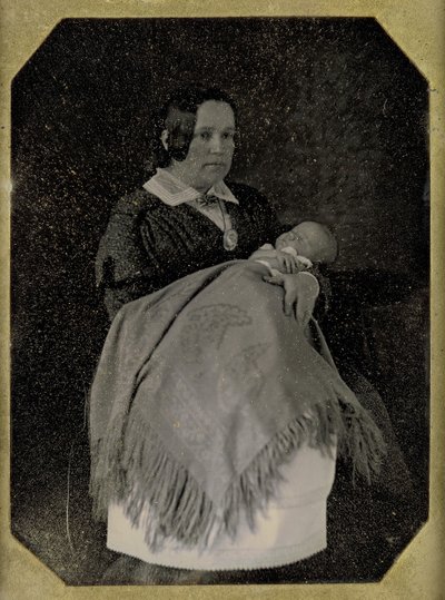 Mme Thomas Ustick Walter et son enfant décédé, vers 1846 - William and Frederick Langenheim