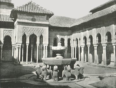La Cour des Lions, Alhambra, Grenade, Espagne, 1895 - W and S Ltd