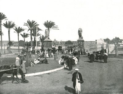 Le pont Kasr-el-nil, Le Caire, Égypte, 1895 - W and S Ltd