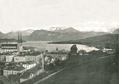 Vue de Lucerne et de ses montagnes, Suisse, 1895 - W and S Ltd