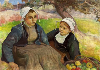 Deux femmes bretonnes avec un panier de pommes - Władysław Ślewiński