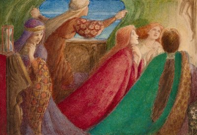 Une veillée (crayon et aquarelle) - Walford Graham Robertson