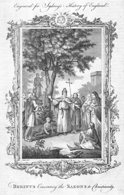 Berinus convertissant les Saxons au christianisme, vers 1774 - Walker