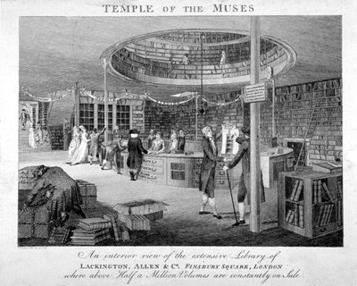La librairie Temple of the Muses à Finsbury Square, Londres, c1810 - Walker