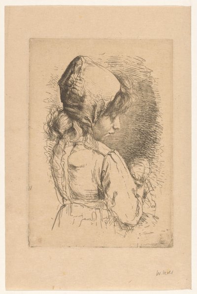 Fille avec bonnet sur la tête - Wally Moes