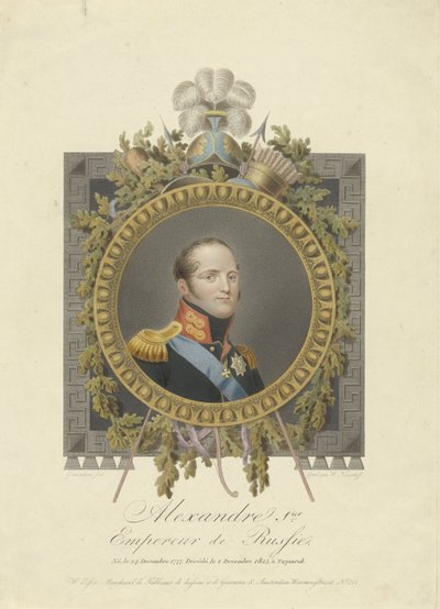 Portrait du tsar Alexandre Ier de Russie - Walraad Nieuwhoff