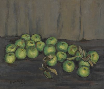 Pommes vertes avec rideau gris - Walt Kuhn