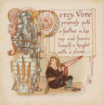 Illustration pour Pothooks and Perseverance par Walter Crane (lithographie en couleur) - Walter (after) Crane