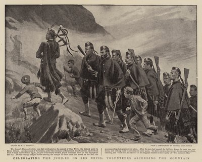 Célébration du Jubilé sur Ben Nevis, Volontaires montant la montagne - Walter Charles Horsley