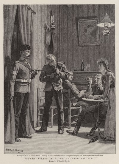 Tommy Atkins en Égypte, montrant son laissez-passer - Walter Charles Horsley