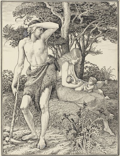 Adam et Ève - Walter Crane (signed by artist)