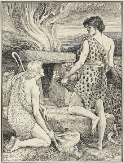 Caïn et Abel - Walter Crane (signed by artist)
