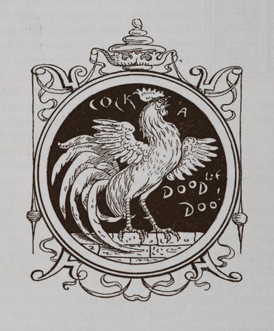 Un coq chantant. - Walter Crane