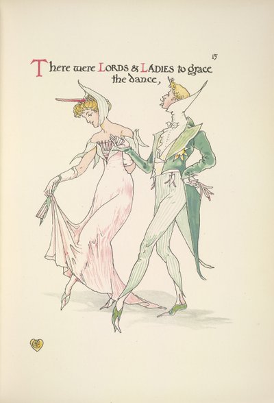 Un jeune homme et une femme se préparant à danser - Walter Crane