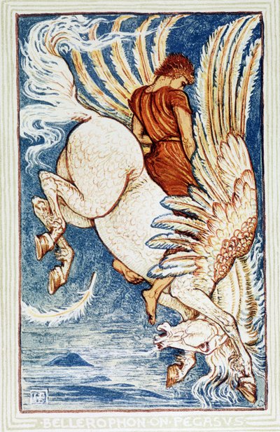 Bellérophon sur Pégase - Walter Crane