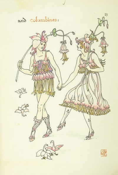 Fleurs du jardin de Shakespeare : Ancolies - Walter Crane