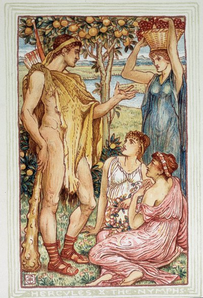 Hercule (Heraclès) et les nymphes - dans « A wonder book for girls and boys » de Walter Crane - Walter Crane