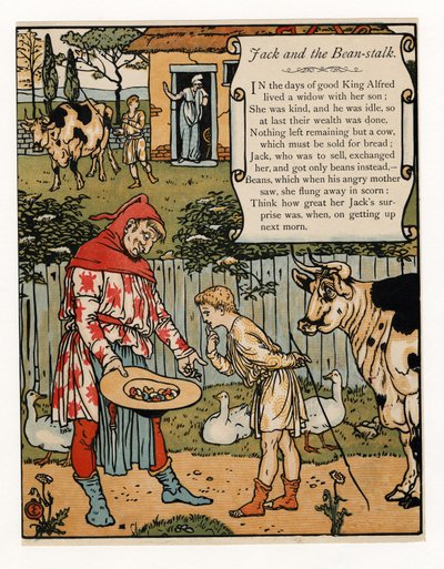 Jack vend sa vache pour des haricots, de The Blue Beard Picture Book, pub. 1879 - Walter Crane
