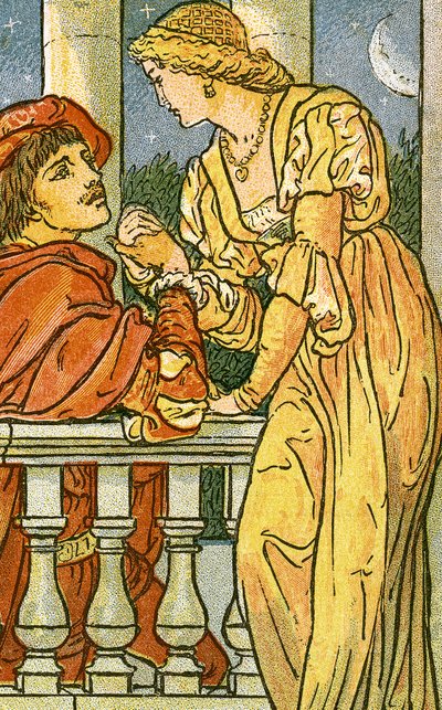 Maintenant, oh, maintenant, je dois partir, illustration de chanson de Pan-Pipes, Un livre de vieilles chansons, nouvellement arrangé et avec accompagnements par Theo. Marzials, publié à Londres par George Routledge & Sons, 1884 - Walter Crane