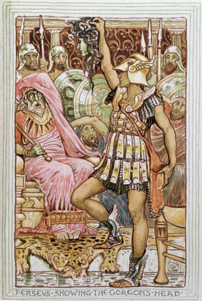 Persée montrant la tête de la Gorgone, illustration pour 