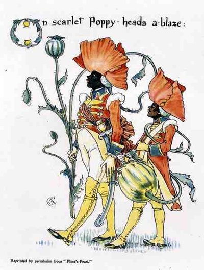 Têtes de pavot, de La Fête de Flora - Walter Crane