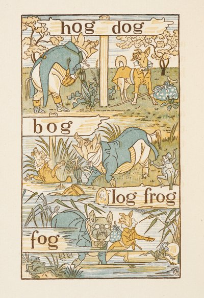 Mots rimant se terminant par la lettre G. Le Golden Primer - Walter Crane